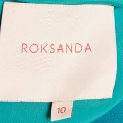 Pre Owned Roksanda Blue Crepe Ruffled Midi Dress M