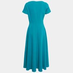 Pre Owned Roksanda Blue Crepe Ruffled Midi Dress M