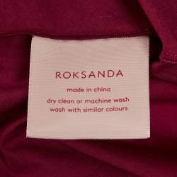 Pre Owned Roksanda Burgundy Cotton Gathered Eifal Midi Dress M