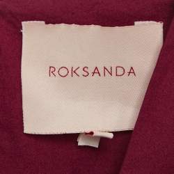 Pre Owned Roksanda Burgundy Cotton Gathered Eifal Midi Dress M