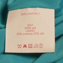 Pre Owned Roksanda Teal Blue Satin Draped Detail Gown M