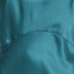 Pre Owned Roksanda Teal Blue Satin Draped Detail Gown M