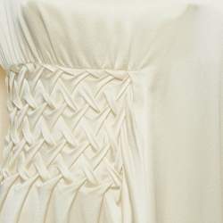 Pre Owned Roksanda Cream Satin Gathered Kleo Long Dress S