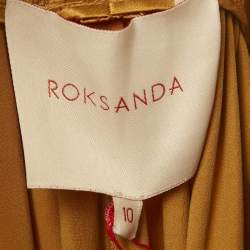 Pre Owned بنطال حريم ساتان مغسول أصفر من روكساندا مقاس متوسط