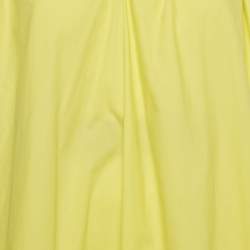 Pre Owned فستان طويل روكساندا بوبلين أصفر بتموجات متموجة مقاس متوسط - ميديم