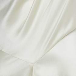Pre Owned Roksanda Cream Satin Silk Cold-Shoulder Long Dress M