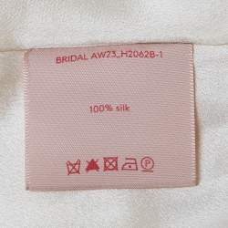 Pre Owned فستان طويل روكساندا ساتان عاجي بنمط انسيابي مفتوح من الخلف مقاس صغير - سمول