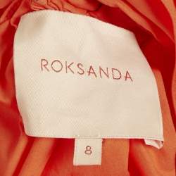 Pre Owned Roksanda Orange Poplin Gathered Flounce Maxi Dress S