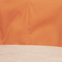 Pre Owned Roksanda Orange Poplin Gathered Flounce Maxi Dress S