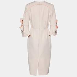 Roksanda Light Pink Bow Sleeve Detail Midi Dress M