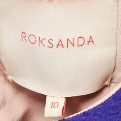 Pre Owned Roksanda Blue Crepe Bell-Sleeve Margot Midi Dress M