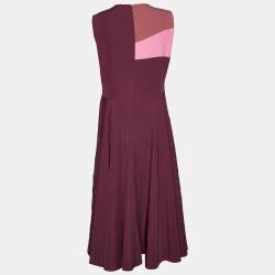 Roksanda Pink & Purple Striped Paneled Crepe Maxi Dress L