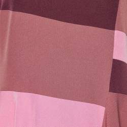 Roksanda Pink & Purple Striped Paneled Crepe Maxi Dress L