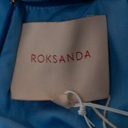 Roksanda Blue Cotton & Silk Sleeveless Flared Midi Dress S