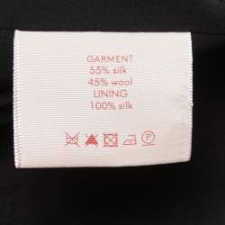 مملوكة مسبقًا فستان روكساندا صوف أسود مخلوط بحواف متباينة مقاس متوسط - ميديوم