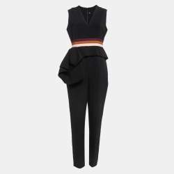 Roksanda Black Crepe Draped Kenzey Jumpsuit M