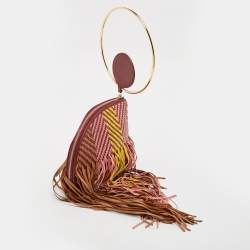Roksanda Burgundy/Multicolor Leather Eartha Fringe Pouch
