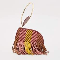 Roksanda Burgundy/Multicolor Leather Eartha Fringe Pouch