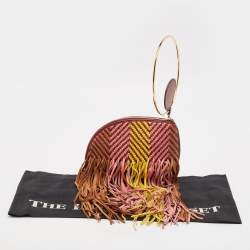 Roksanda Burgundy/Multicolor Leather Eartha Fringe Pouch