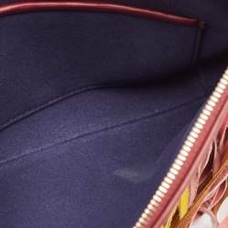Roksanda Burgundy/Multicolor Leather Eartha Fringe Pouch