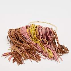 Roksanda Burgundy/Multicolor Leather Eartha Fringe Pouch