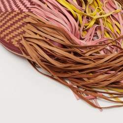 Roksanda Burgundy/Multicolor Leather Eartha Fringe Pouch