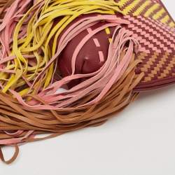 Roksanda Burgundy/Multicolor Leather Eartha Fringe Pouch
