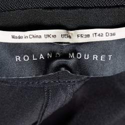 Pre Owned Roland Mouret Black Silk Cut-Out Leo Top M