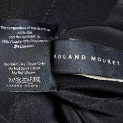 Pre Owned Roland Mouret Black Silk Cut-Out Leo Top M