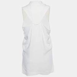 Roland Mouret White Crepe Sleeveless V Neck Top S