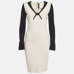 Pre Owned Roland Mouret Cream Stretch Crepe Kutim Dress M