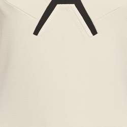 Pre Owned Roland Mouret Cream Stretch Crepe Knee-Length Dress M