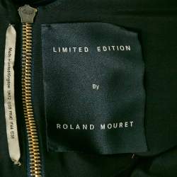 Pre Owned Roland Mouret Navy Blue Crepe Ruffled Jumpsuit M