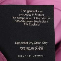 Pre Owned Roland Mouret Violet Stretch Crepe One Shoulder Long Dress M