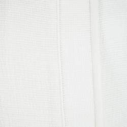 Roland Mouret White Cotton Blend Textured Bellasis  Jacket M