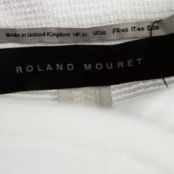 Roland Mouret White Cotton Blend Textured Bellasis  Jacket M
