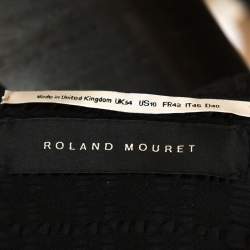 Roland Mouret Black Puckered Check Wool Blend Hanover Jacket L