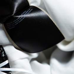 Pre Owned Roland Mouret Monochrome Printed Cloque Pleated Wide Leg Meltham Pants M