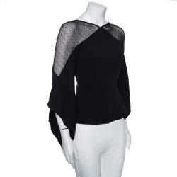 Pre Owned Roland Mouret Black Stretch Crepe Harthill Top S