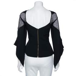 Pre Owned Roland Mouret Black Stretch Crepe Harthill Top S