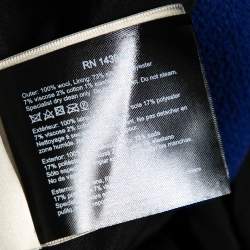 Pre Owned Roland Mouret Royal Blue Wool Crepe Honeycomb Mesh Trim Kitero Dress L