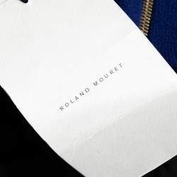 Pre Owned Roland Mouret Royal Blue Wool Crepe Honeycomb Mesh Trim Kitero Dress L