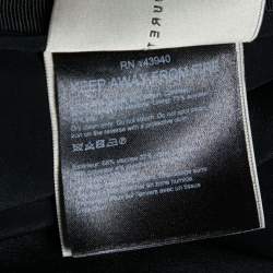 Pre Owned Roland Mouret Monochrome Floral Jacquard Crepe Draped Dress M