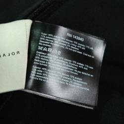 Pre Owned Roland Mouret Black Floral-Embroidered Crepe Off-Shoulder Camley Dress M