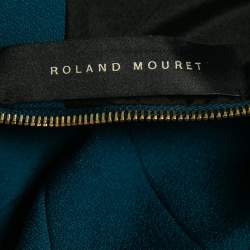 Pre Owned Roland Mouret Teal Blue Crepe Florence Top L