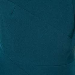 Pre Owned Roland Mouret Teal Blue Crepe Florence Top L