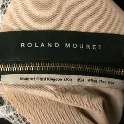 Pre Owned Roland Mouret Purple Crepe & Lace Deep Neck Dalmon Gown S