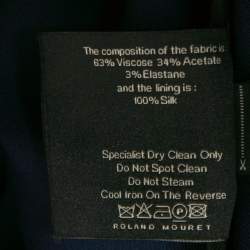 Pre Owned Roland Mouret Navy Blue Crepe Asymmetric Bitzer Midi Dress XL