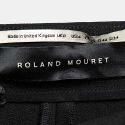 Pre Owned Roland Mouret Black Wool Crepe Tailored Trousers S