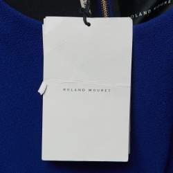 Pre Owned Roland Mouret Royal Blue Crepe Honeycomb Mesh Midi Dress S